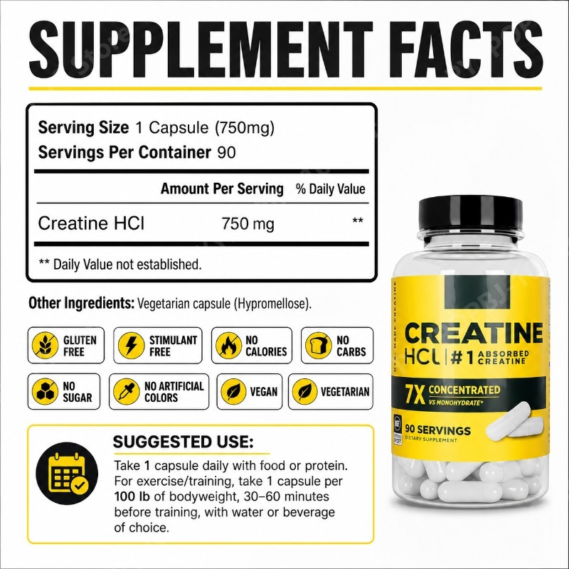 Kreatyna HCl 750mg 90 kapsułek – Nutrition Fitness Supplements recenzja i cena
